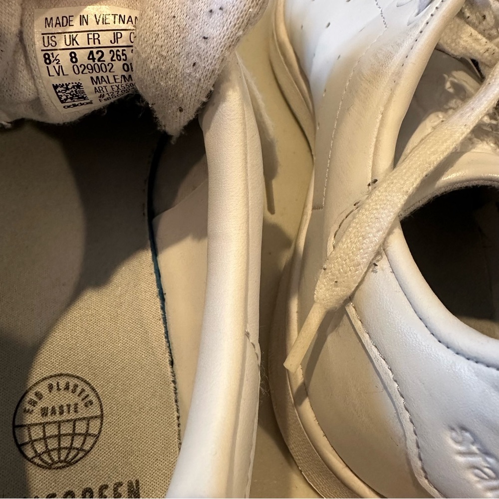 adidas Originals Stan Smith Leather Sneaker in All White - Picture 6 of 7